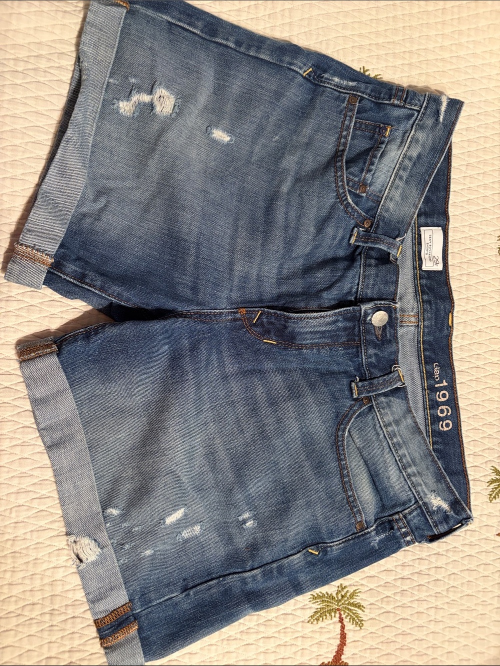 Gap 1969 Denim Rolled-Hem Women's Shorts - Blue